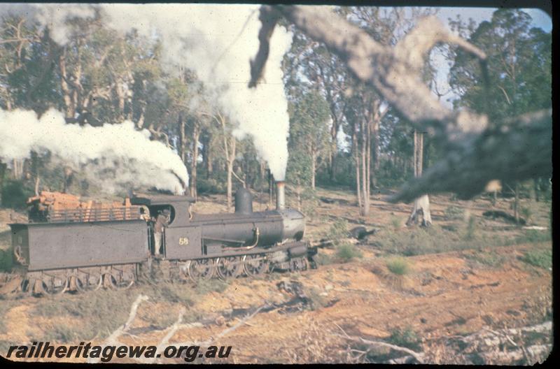 T02973
Millars loco No.58, light engine, Jarrahdale bush line
