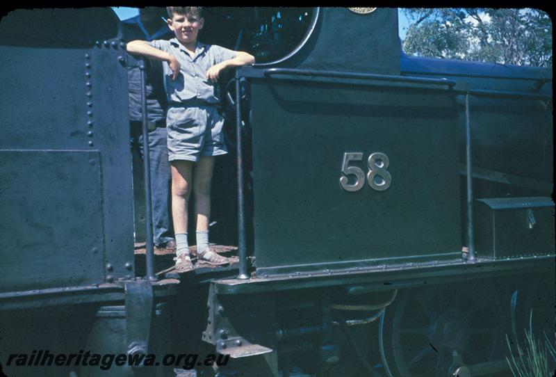 T02985
Millars loco No.58, boy in cab doorway
