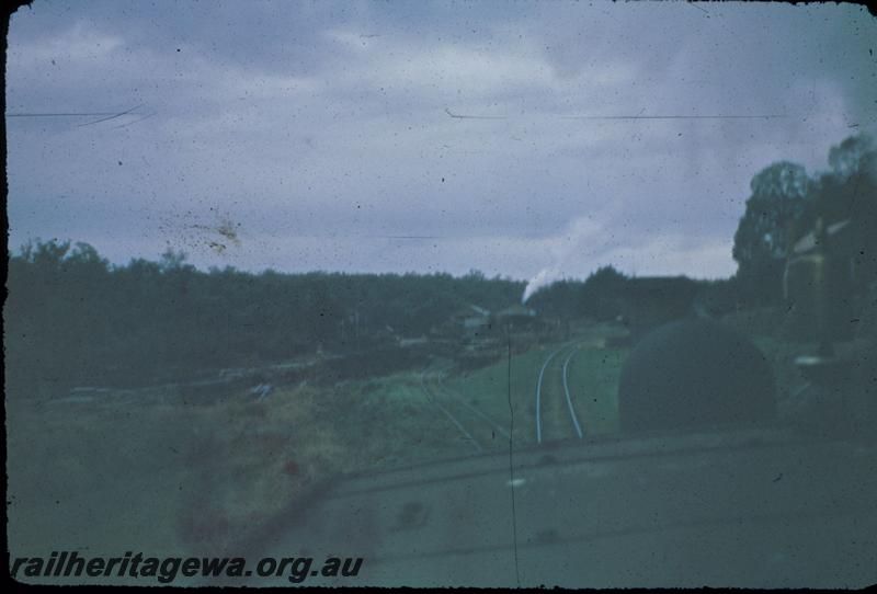 T02987
Millars Jarrahdale mill photographed from cab of loco
