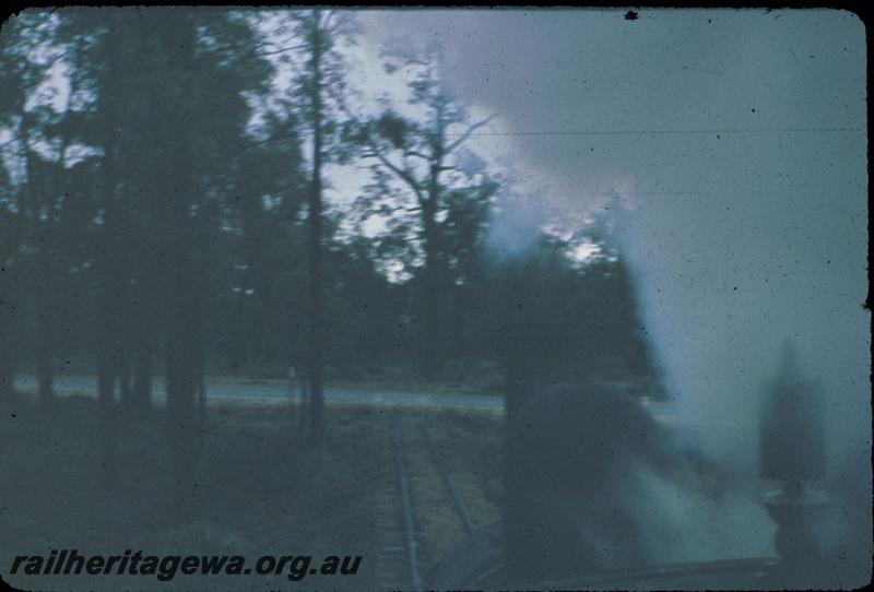 T02991
Millars loco approaching Albany Highway, view from cab of loco
