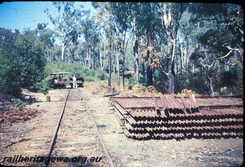 T03014
Rail stack, track, Jarrahdale bush line
