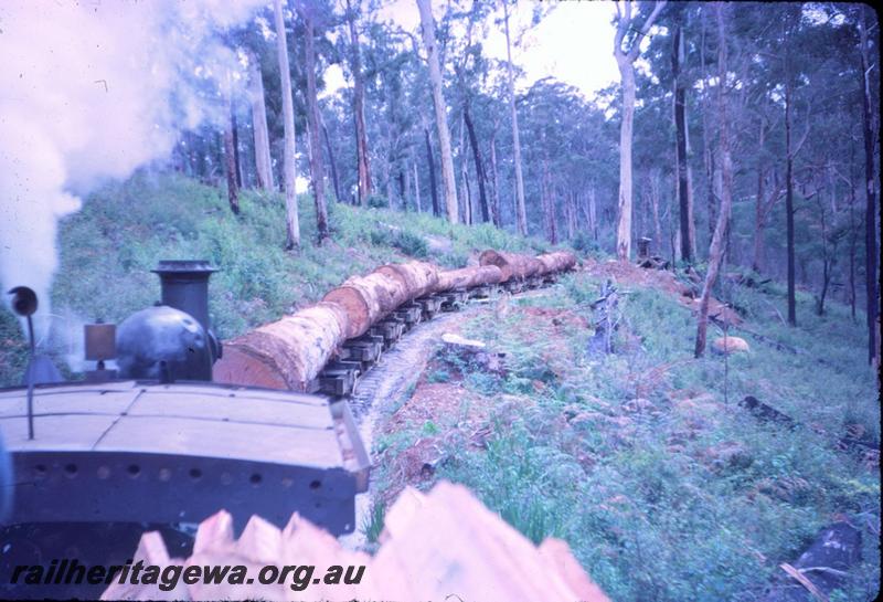 T03027
SSM loco hauling loaded log train, Pemberton
