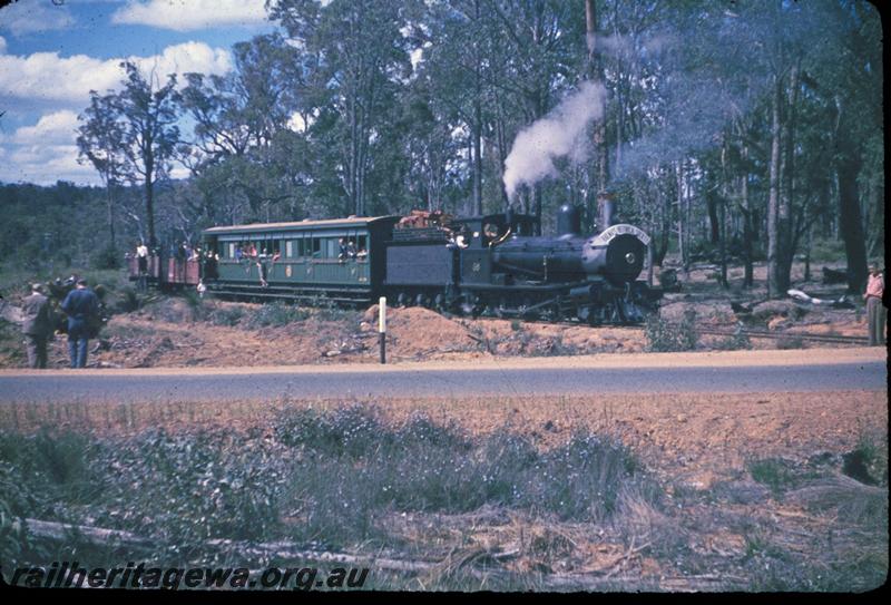 T03141
ARHS first tour, Millars loco No.58, train about to cross Albany Highway

