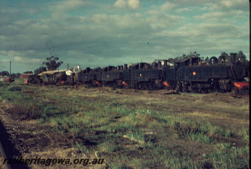 T03164
DD class 600 heading a line of written off locos, old Northam Station
