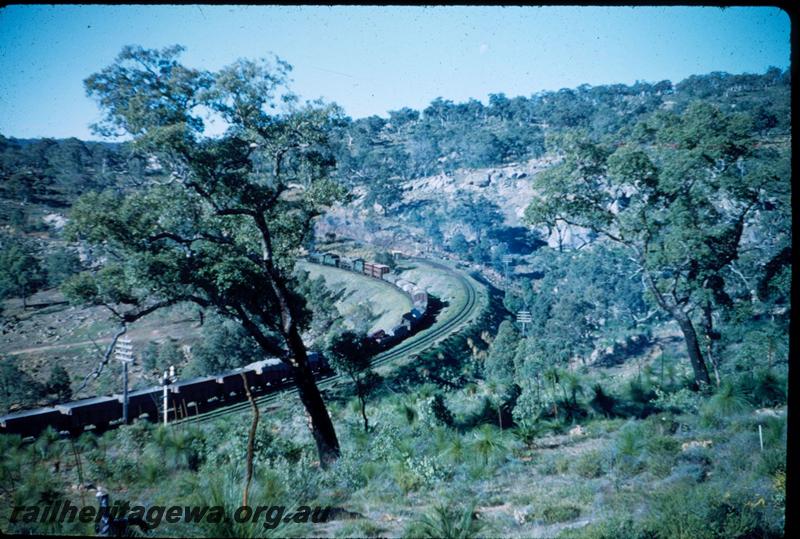 T03169
PM class double heading with a W class, about to enter the Swan View deviation, ER line, goods train
