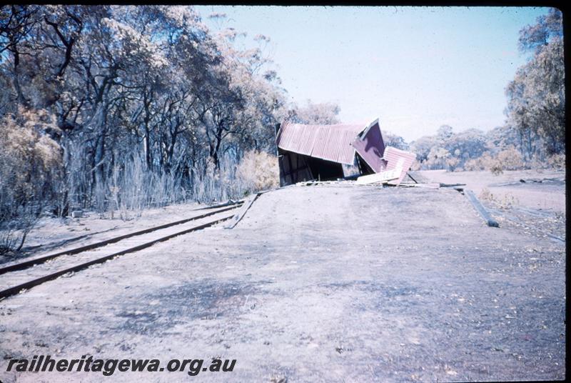 T03237
Station building wreckage, Karridale, BB line. 
