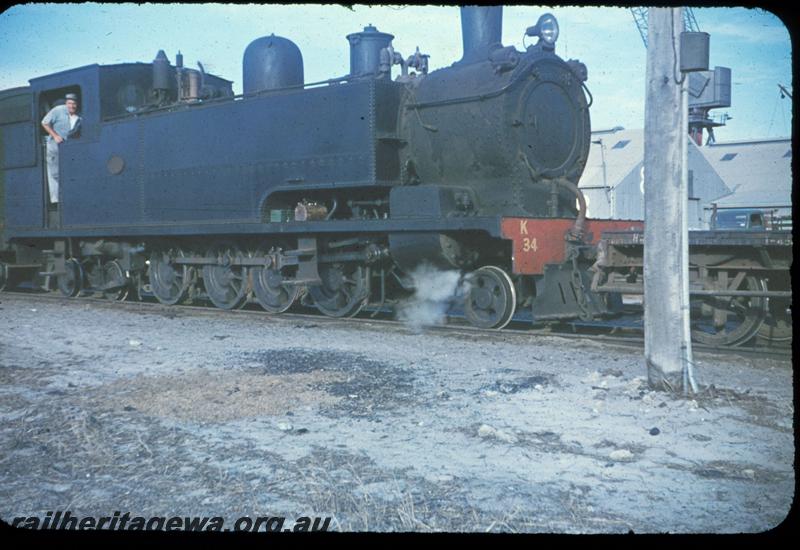 T03258
K class 34, North Fremantle, side and front view, shunting
