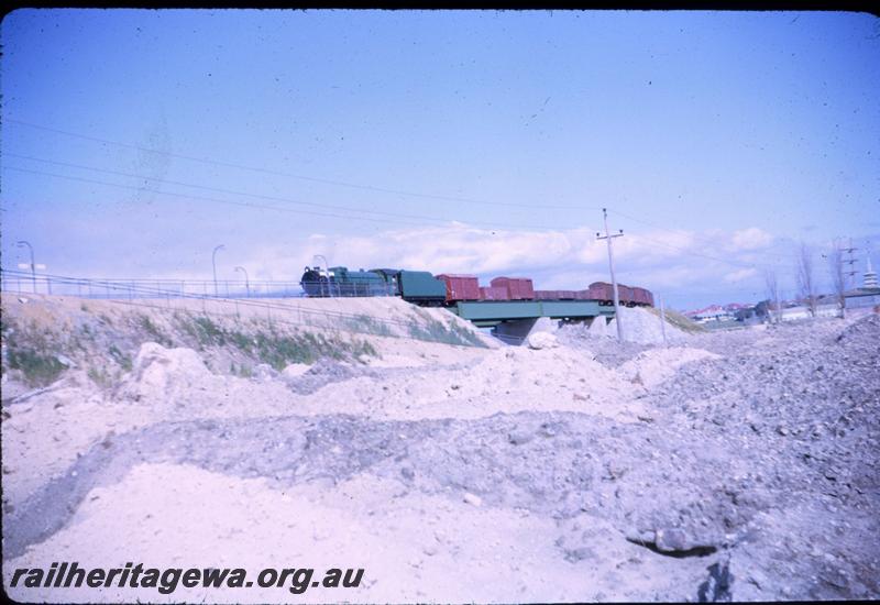 T03290
V class on new steel girder bridge, North Fremantle
