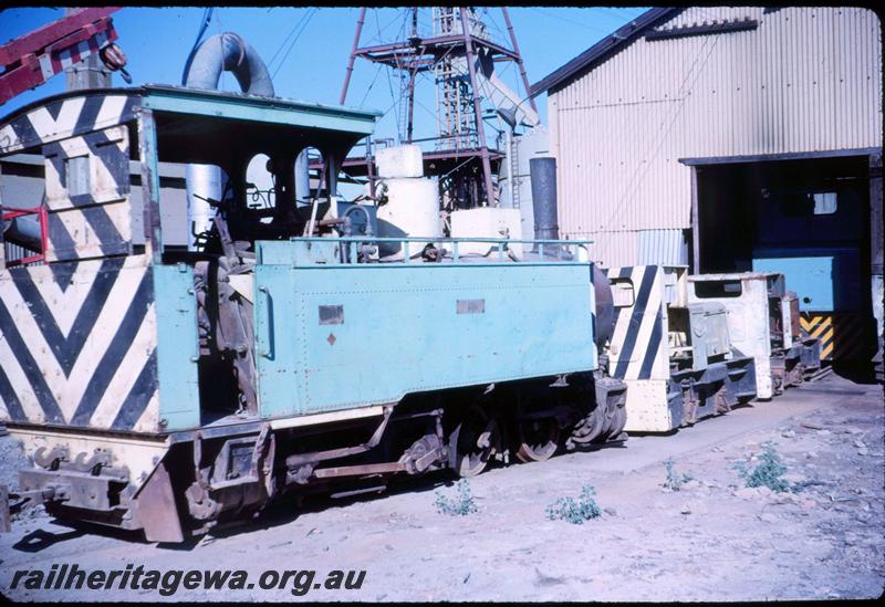 T03366
Mallet loco, Great Boulder Gold Mine, rear and side view
