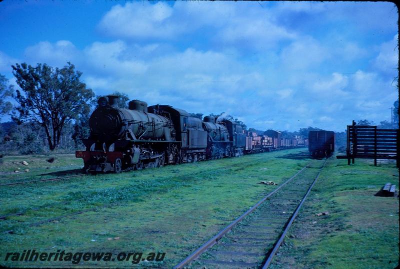 T03545
W class 931 double heading with another W class on a Narrogin bound goods train, Muja, BN line.
