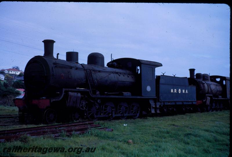 T03639
MRWA loco D class 19, Belmont Branch, Bayswater, awaiting scrapping, front and side view
