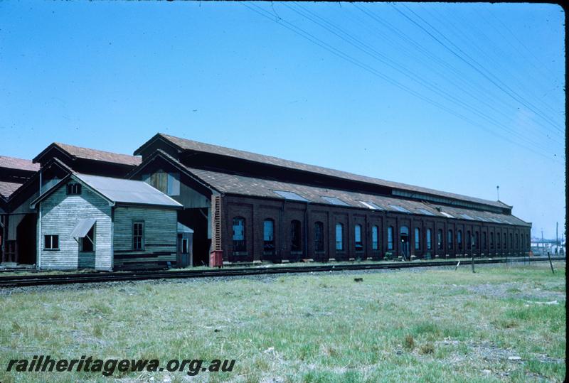 T03810
Loco shed, East Perth loco depot, view of east end and side 
