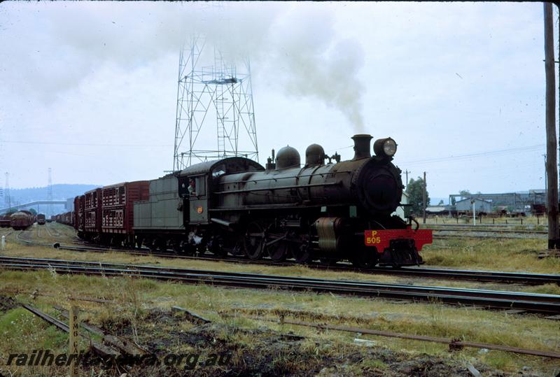 T03850
P class 505, Midland Junction, goods train, side and front view of loco
