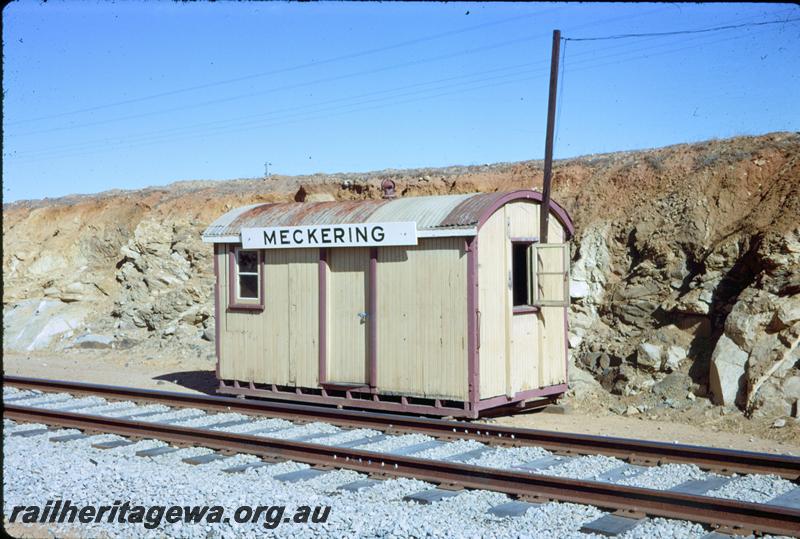 T03857
Staff cabin, Meckering, temporary cabin converted from a D class van, on the new standard gauge
