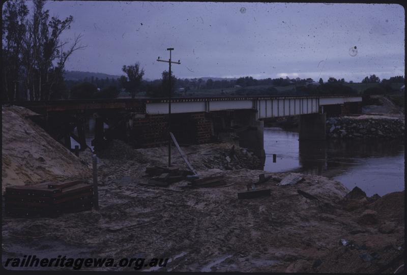 T03902
Steel girder bridge, Roelands, SWR line, repairs after flood damage
