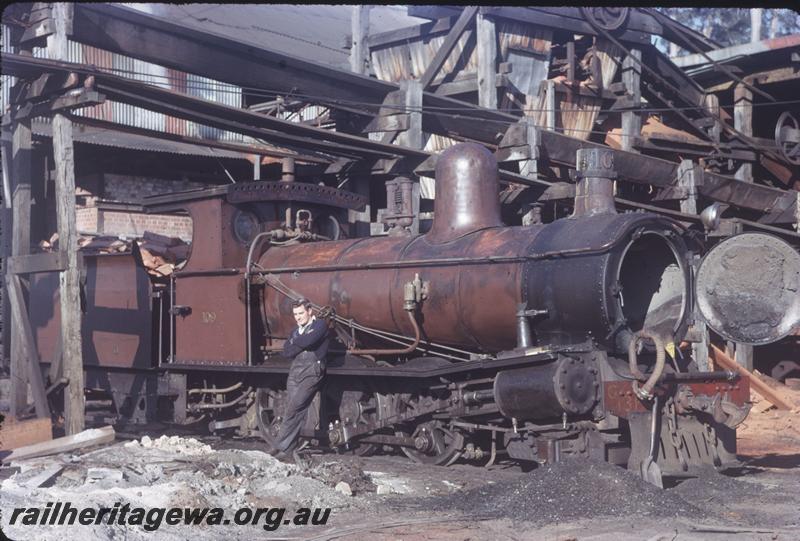 T03964
Loco No.109, G 131 on buffer beam, tender from A class loco, Northcliffe, PP line, side and front view
