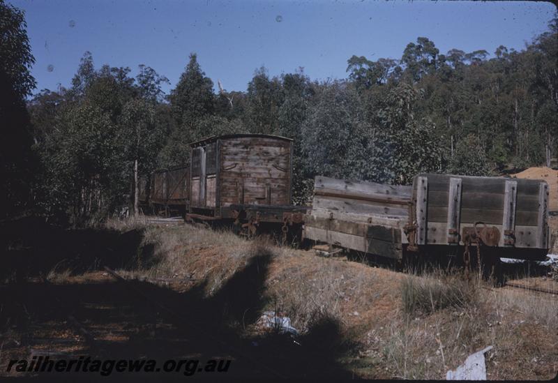 T03999
Millars wagons stored out of use, includes open wagons and a van
