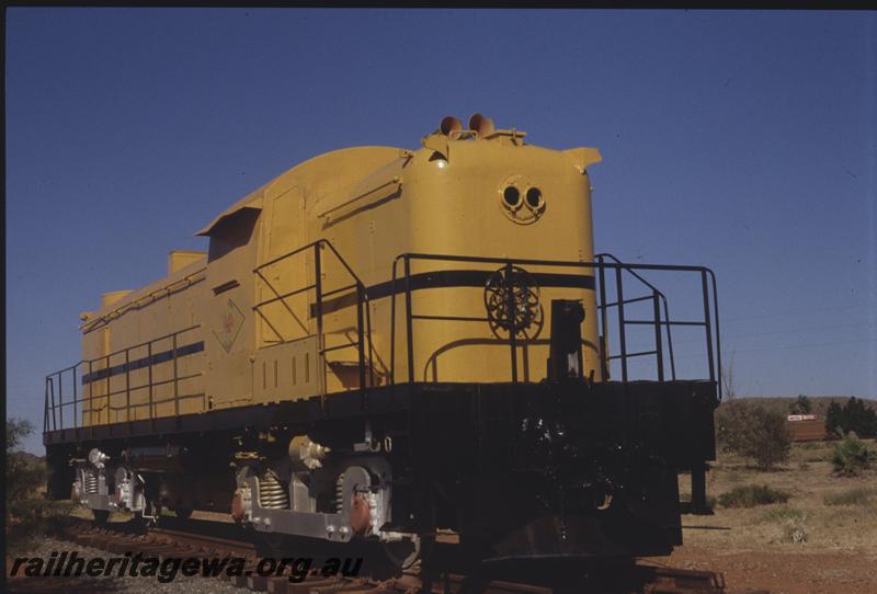 T04135
Robe River Iron Associates RSC3 class 9401, as preserved at the town entry to Wickham, in Cliffs RRIA livery
