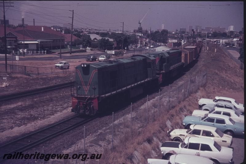 T04179
RA class 1913 double heading with a D/DA class, Mount Lawley goods train heading east.
