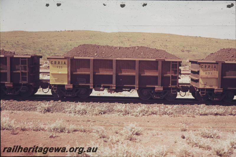 T04189
Cliff's Robe River Iron Associates ore wagon number 735 loaded with ore, Cape Lambert
