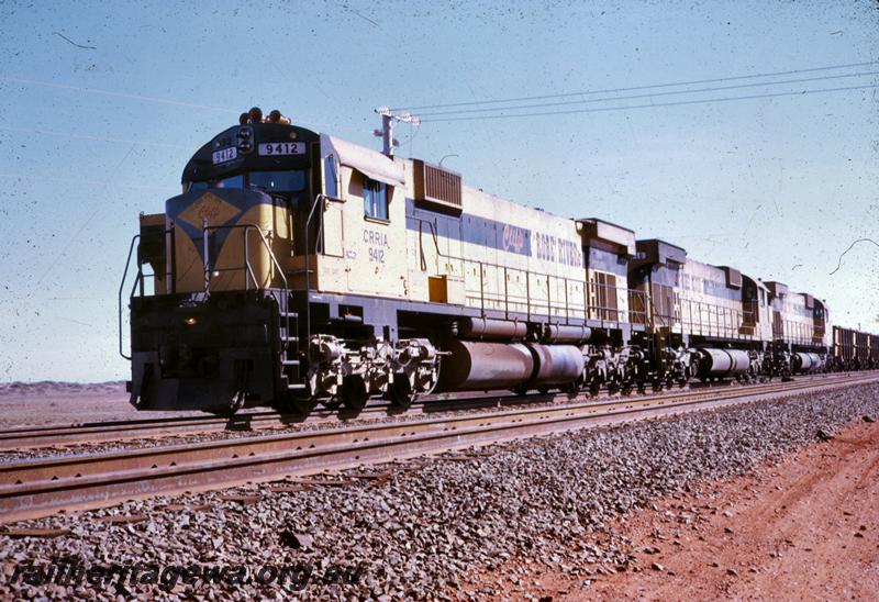 T04192
Cliffs Robe River Iron Associates, Alco M636 class 9412 and two others, loaded train at Cape Lambert
