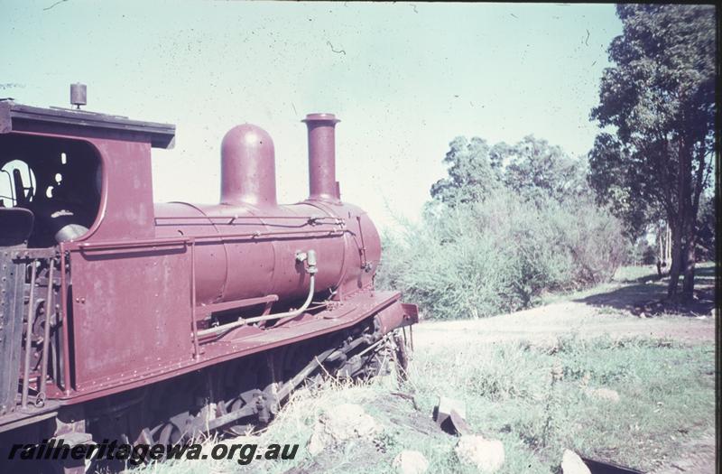 T04206
Adelaide Timber Company loco, Y class 71, East Witchcliffe timber mill, red oxide undercoat livery, side view looking forward.
