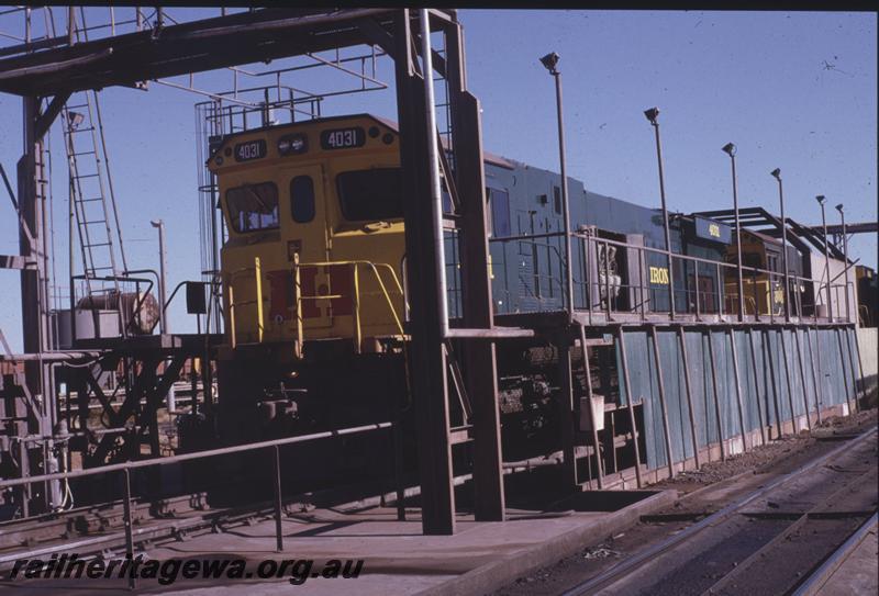 T04234
Hamersley Iron Comeng rebuild M636R class 4031, rebuilt from Alco M636 class of the same number, Dampier, 7 Mile workshops fuel point, 
