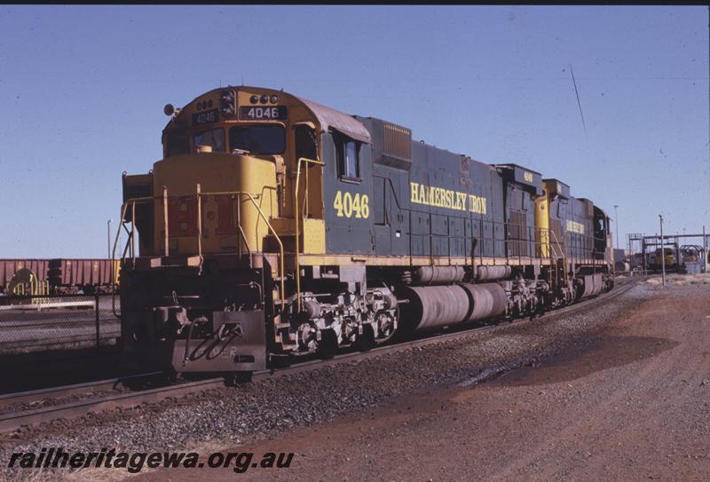 T04237
Hamersley Iron Alco M636 class 4053 coupled to an unidentified similar loco, Dampier, 7 Mile yard, 
