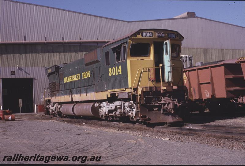 T04242
Hamersley Iron Comeng rebuild C636R class 3014, rebuilt from Alco C636 class of the same number, Dampier, 7 Mile workshops, 
