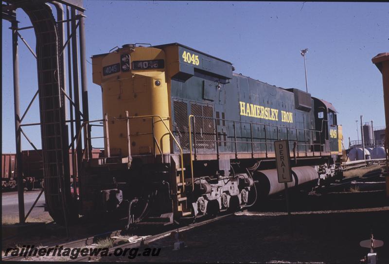 T04243
 Hamersley Iron Comeng rebuild M636R class 4045, rebuilt from Alco M636 class of the same number, Dampier, 7 Mile workshops,
