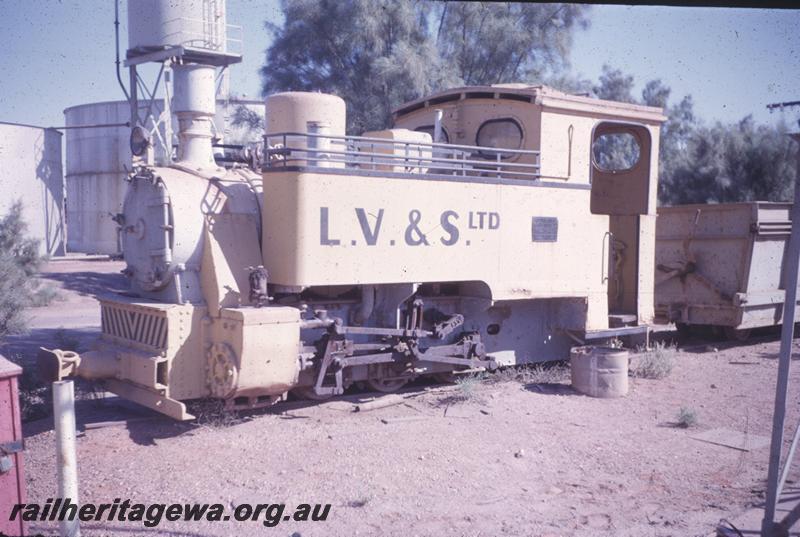 T04248
Orenstein and Koppel (O&K) No.4242,Lake View and Star goldmine loco, Boulder, yellow livery with black lettering, front and side view.
