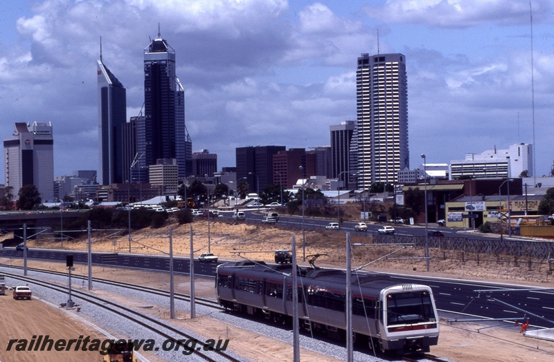 T04341
AEA class 222 electric railcar on trial run, Leederville, NSR line.
