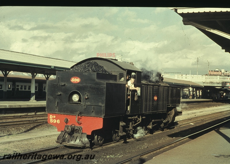 T04636
DD class 596, light engine, Perth Station, end and side view
