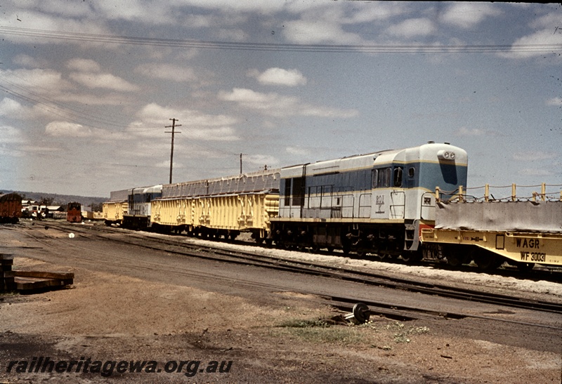 T04674
K class standard gauge diesel locomotives mixed with standard gauge wagons at Midland.
