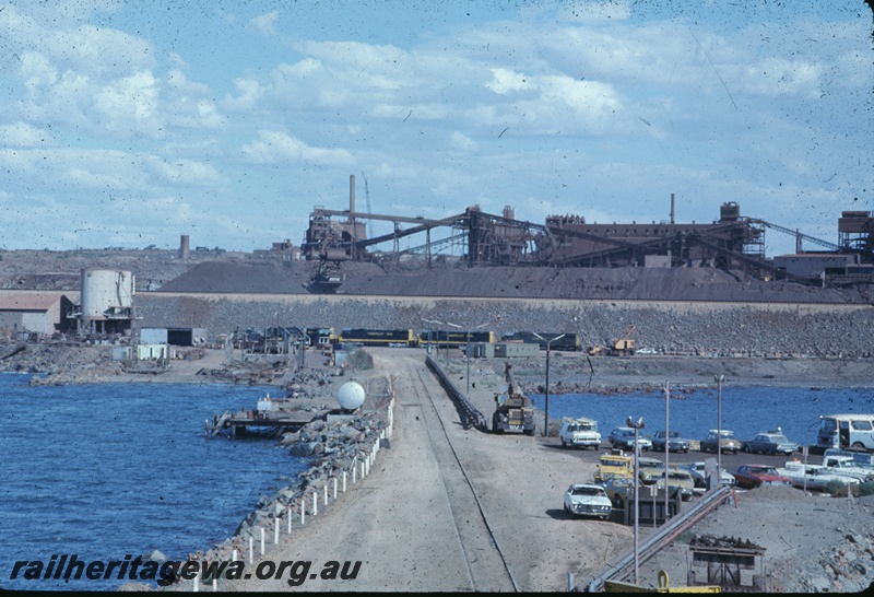 T04783
Hamersley Iron (HI) GE36-7 class 5057, 5058, 5059 (Goninan-GE) new locomotives off loaded from vessel MV Iron Baron waiting commissioning at Dampier.
