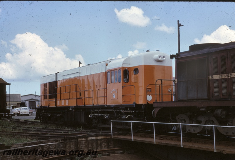 T04821
Goldsworthy Mining (GML) A class 4 at Delec, NSW on delivery trip from English Electric works in Rocklea, Queensland to Western Australia. 
