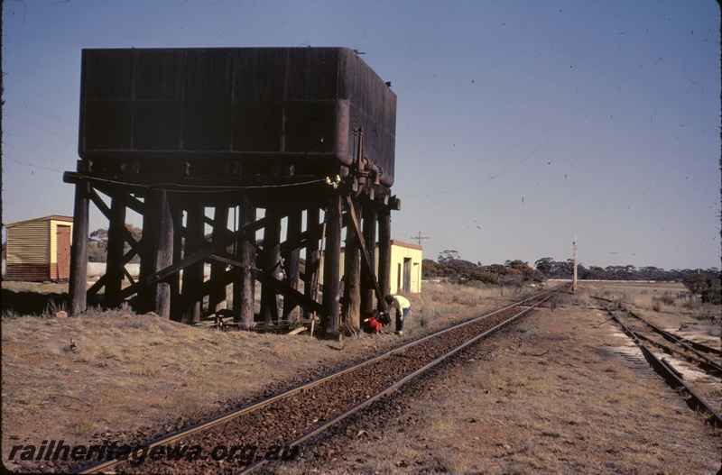 T04864
Water tower with a 25,000 gallon cast iron tank, sheds in the cream and brown  paint scheme, points, siding, signal, Yellowdine, EGR line
