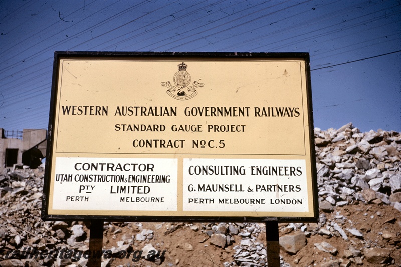 T04979
WAGR standard gauge project board, rubble, Northam, ER line
