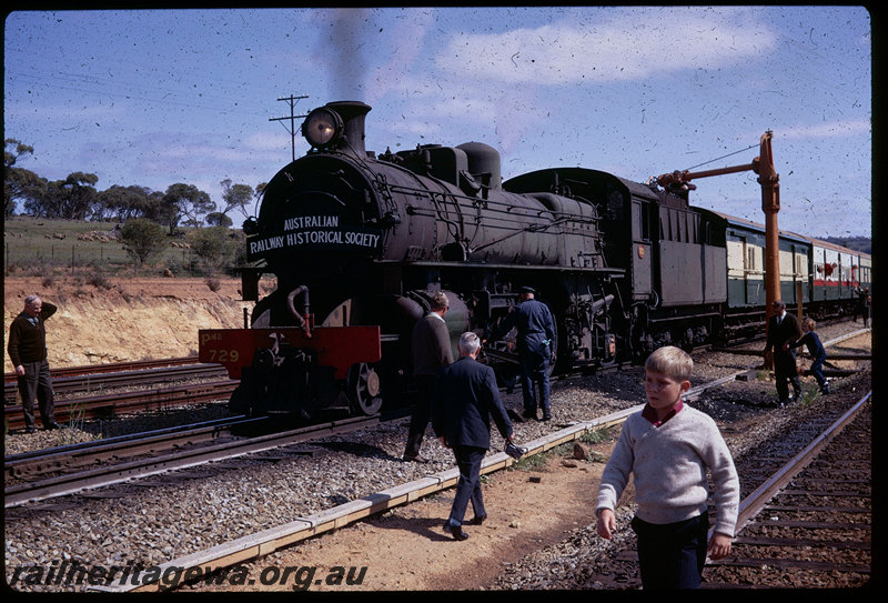 T06057
PMR Class 729, taking water, ARHS tour train to Goomalling, Toodyay West, water column, ER line
