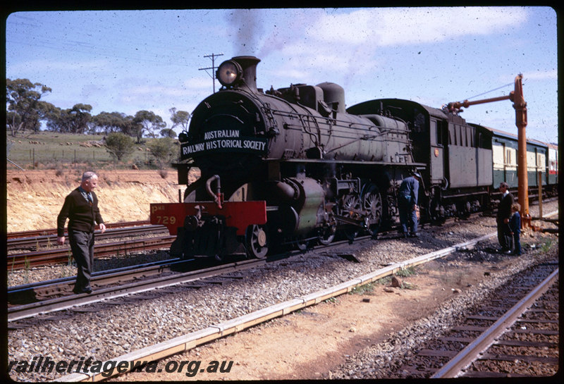 T06058
PMR Class 729, taking water, ARHS tour train to Goomalling, Toodyay West, water column, ER line
