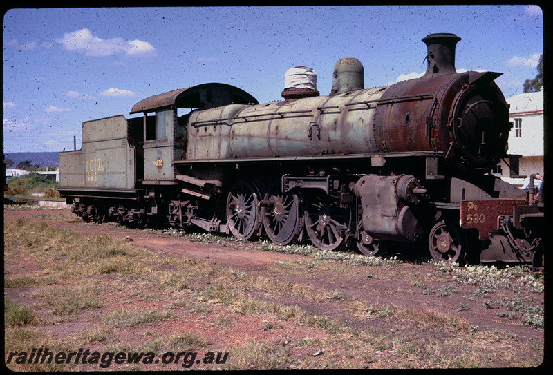 T06064
PR Class 530, scrapped, sale lot number painted on tender, ex-MRWA depot, Midland
