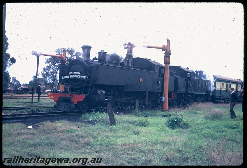 T06173
DM Class 587 and DD Class 592, ARHS tour train to Coolup, taking water at Armadale, water columns, SWR line
