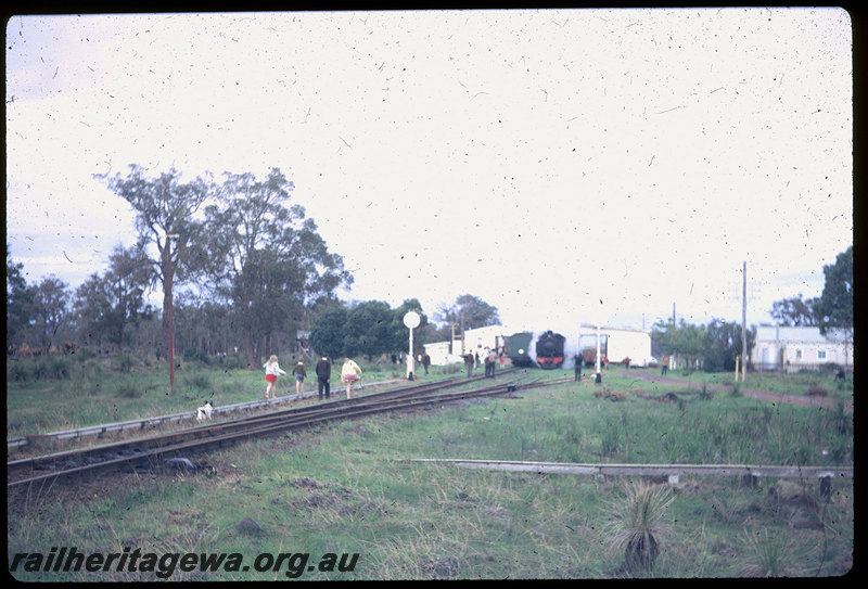 T06181
DD Class 592 and DM Class 587 running around ARHS tour train at Coolup, searchlight signals, goods shed, station buildings, SWR line
