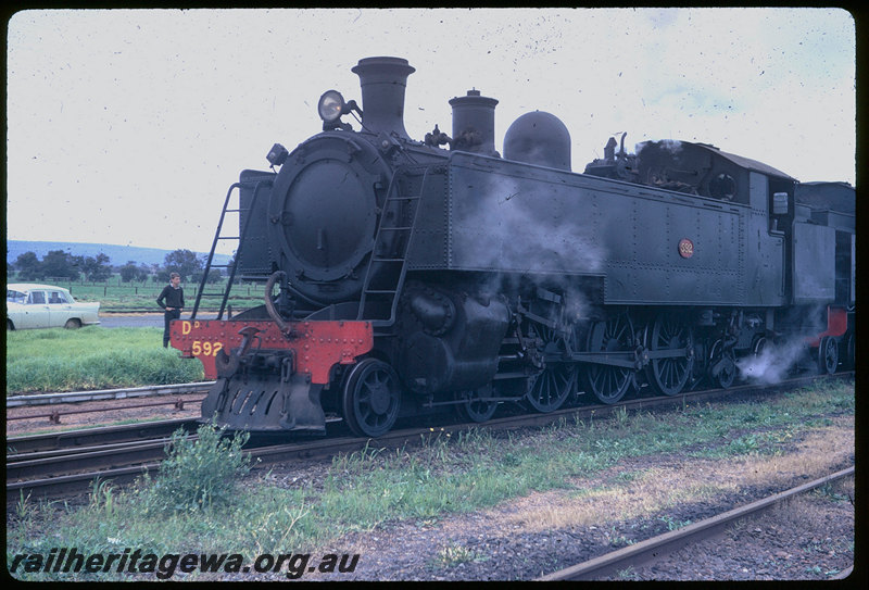 T06184
DD Class 592 and DM Class 587 at Pinjarra, light engines, ARHS tour train to Coolup, SWR line

