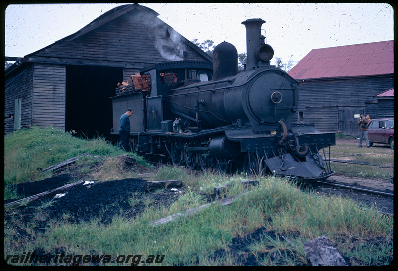 T06340
Millars G Class 71 (ex-WAGR G Class 111), Yarloop Workshops, loco shed
