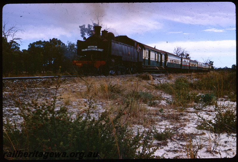 T06456
DD Class 592, ARHS tour train, headboard, unknown location, FA line
