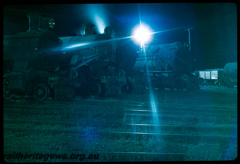 T06467
Steam locomotives stabled on turntable fan, Collie loco depot, FS Class 460, W Class 945, S Class 543 