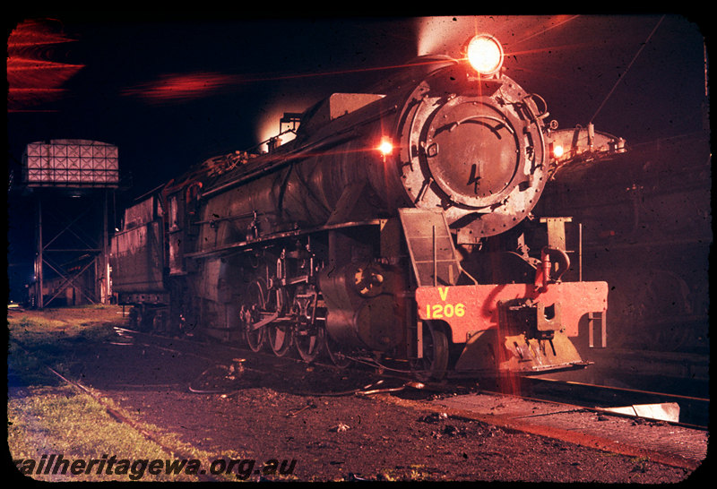 T06501
V Class 1206, Collie loco depot, water tank, night photo
