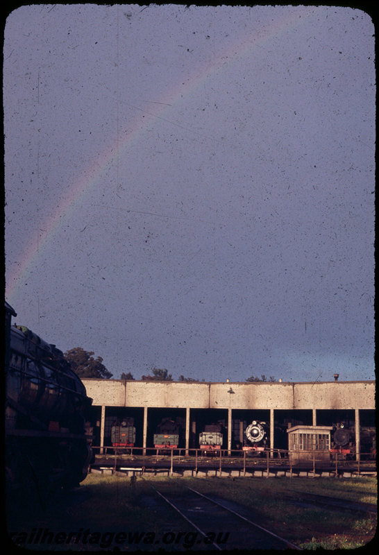 T06509
Collie loco depot, rainbow above roundhouse, turntable, 3 of 3
