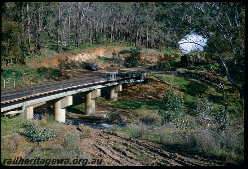 T06562
V Class 1206, goods train bound for Collie, approaching Brunswick River Bridge, near Beela, BN line
